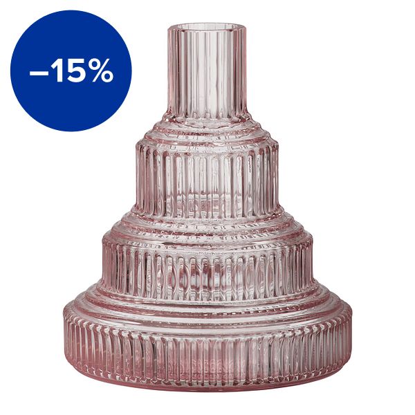 Pavilion vase, 134 mm, light pink