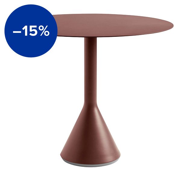 Palissade Cone table, 90 cm, iron red