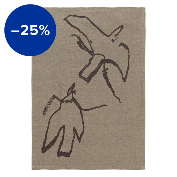 Vuelo tea towel, elm green - coffee