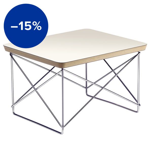 Eames LTR Occasional table, white - chrome