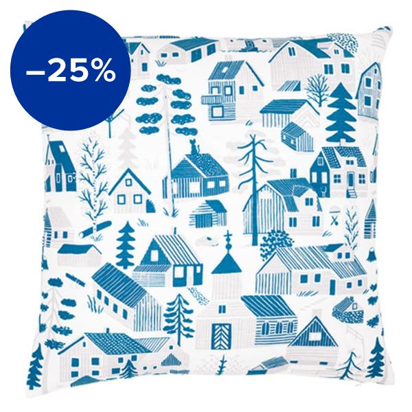 Mökkilä cushion cover, blue