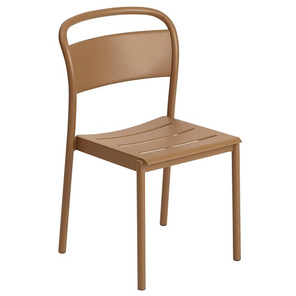 Linear Steel side chair, burnt orange