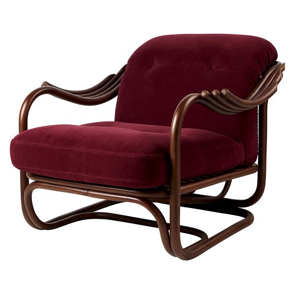 Poltrona Tria lounge chair, dark rattan - Fustagno 006