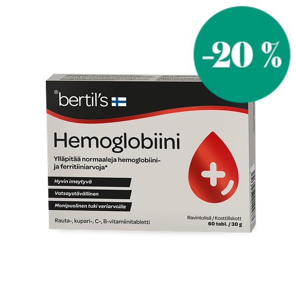 Rauta hemoglobiini, 60 tabl. 30 g