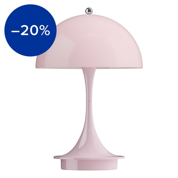 Panthella 160 Portable V3 table lamp, opal pale rose