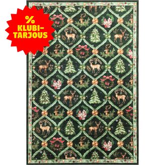 Matto Kotikulta 160 x 230 cm Joulumaa vihreä