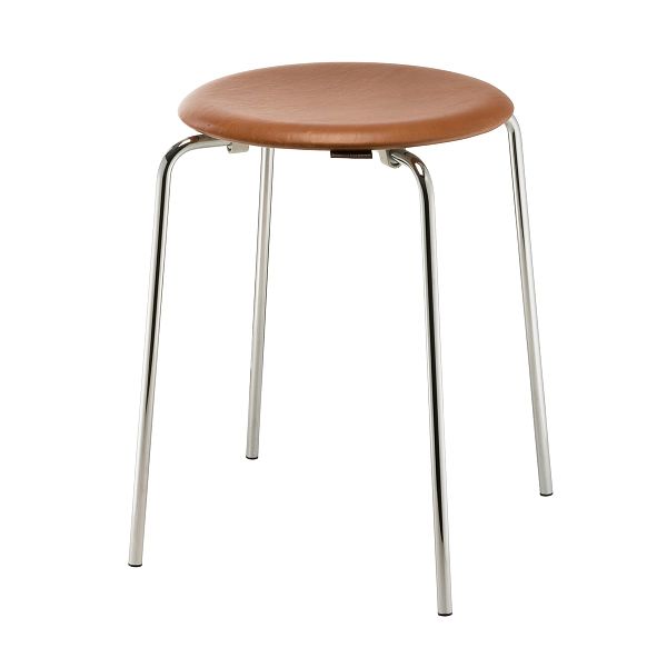 Dot stool, walnut leather - chrome