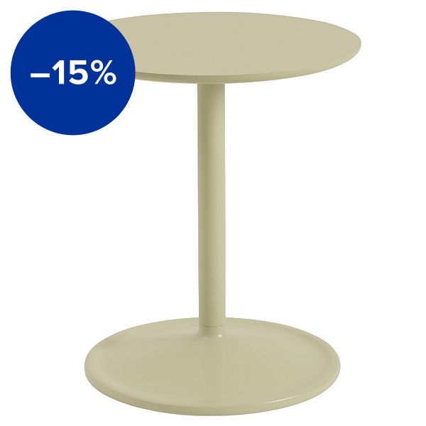 Soft side table, 41 cm, high, beige green