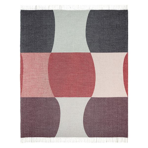 Sambara throw, 140 x 180 cm, off-white - red - brown