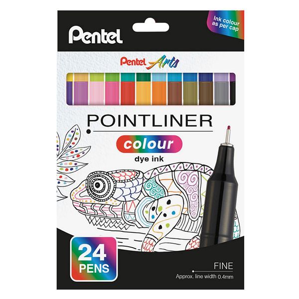 Kuitukärkikynä 24 kpl Pentel Pointliner