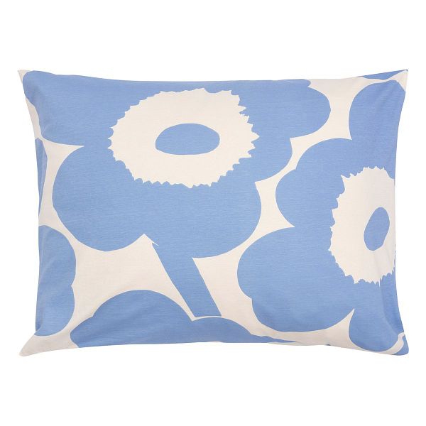 Unikko cotton jersey pillowcase, 50 x 60 cm, l.blue - off-white