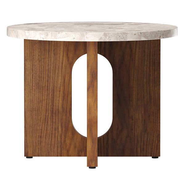 Androgyne side table, 50 cm, walnut - Kunis Breccia