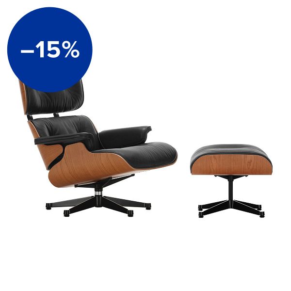 Eames Lounge Chair&Ottoman, new size, American cherry - black