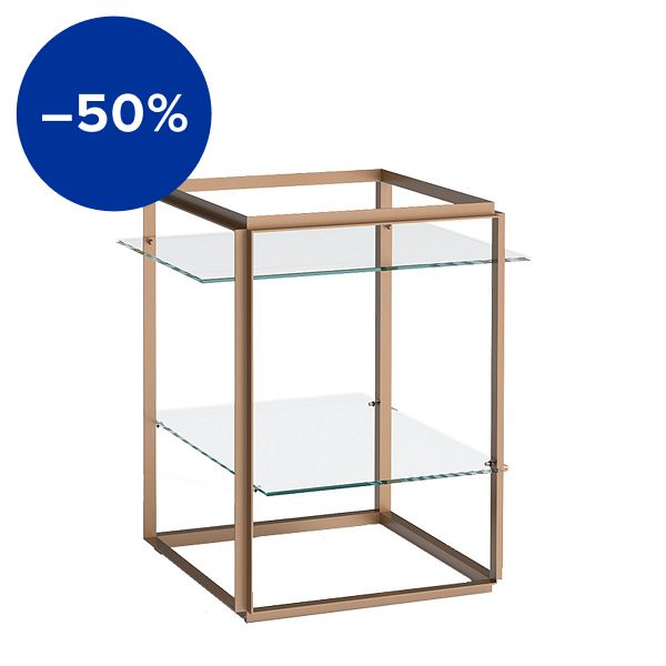 Florence side table, gold - clear glass