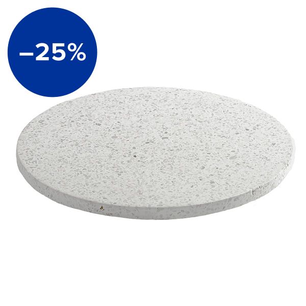 Terrazzo tray, round 30 cm, white
