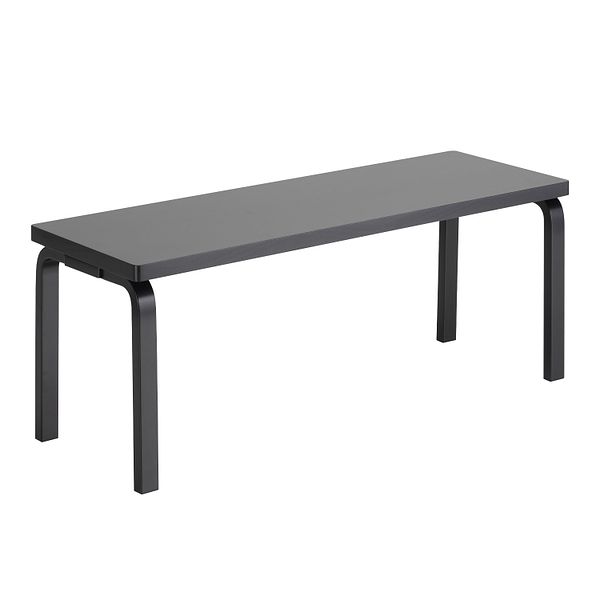 Aalto bench 153A, solid seat, black
