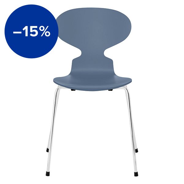 Ant tuoli 3101, dusk blue saarni - kromi