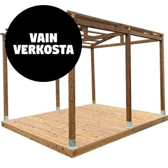 Pergola Patio Terassit 3x3 harjakattoinen, kestopuu