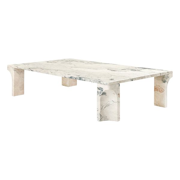 Doric coffee table, 140 x 80 cm, electric grey limestone