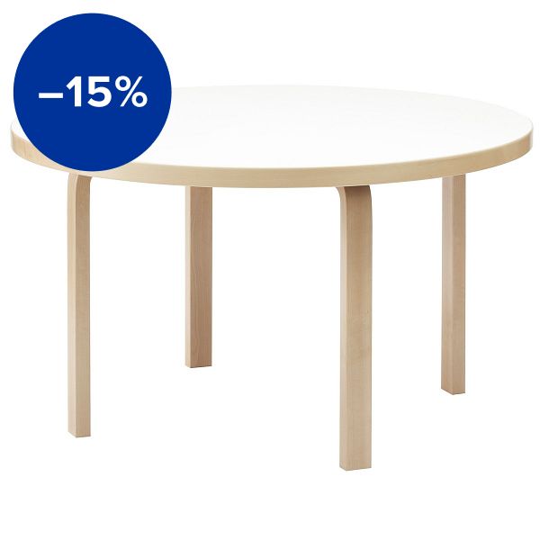 Artek’s table 91, birch - white laminate