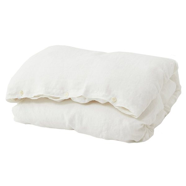 Linen single duvet cover, 150 x 210 cm, cream white