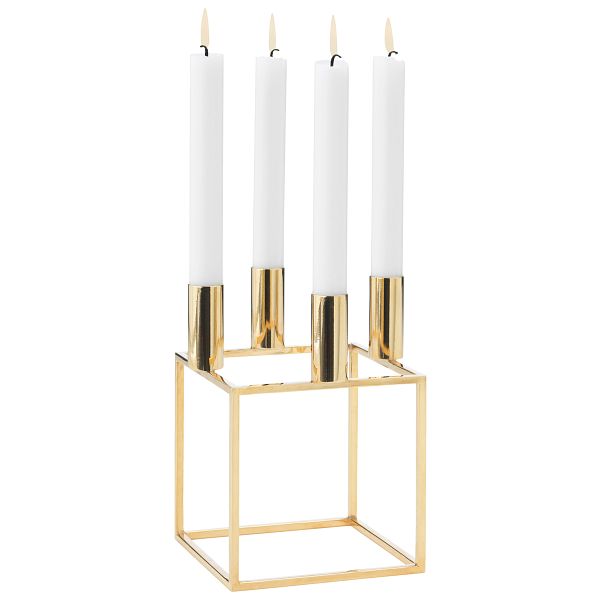 Kubus 4 candleholder, gold-plated