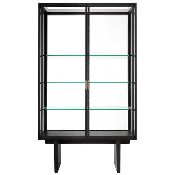 Private vitrine, black / brown stained oak