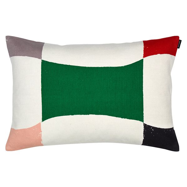Almena cushion cover, 40 x 60 cm, white - green - grey