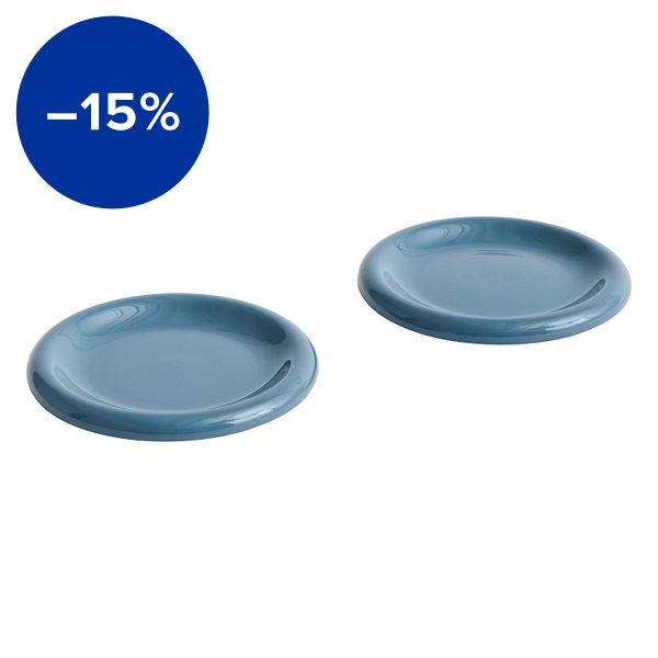 Barro plate, set of 2, 18 cm, dark blue