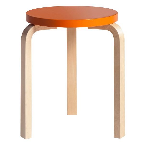 Aalto stool 60, orange - birch