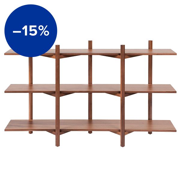 Zig Zag low shelf, walnut