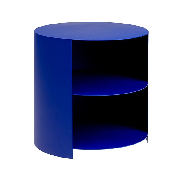 Hide side table, ultramarine