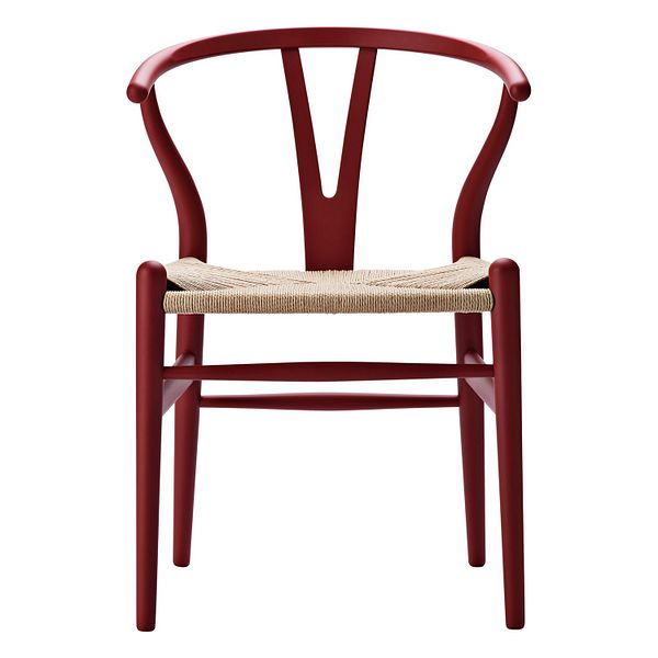 CH24 Wishbone chair, soft red brown - natural cord