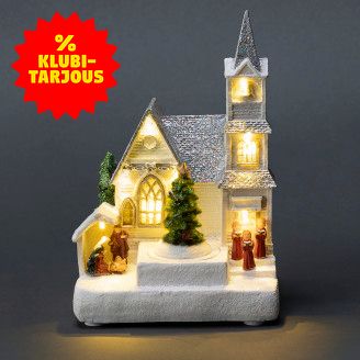 Kirkko ja kuusi LED-koriste