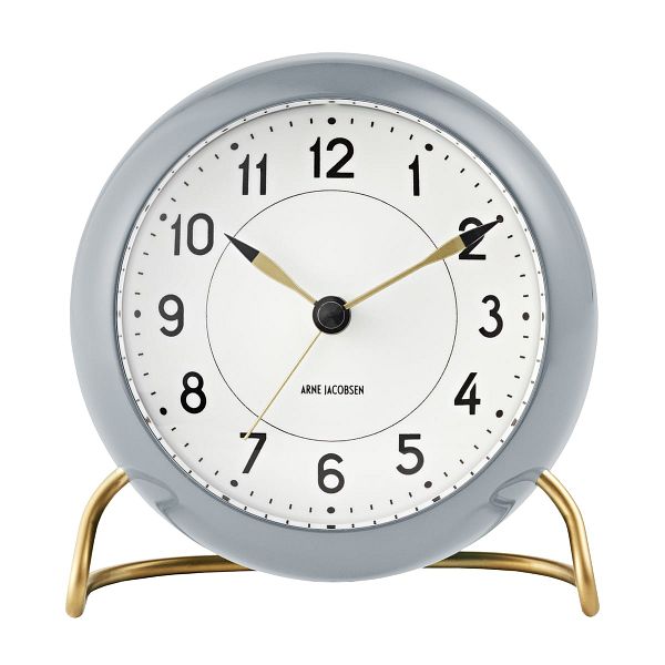 AJ Station table clock with alarm, grey
