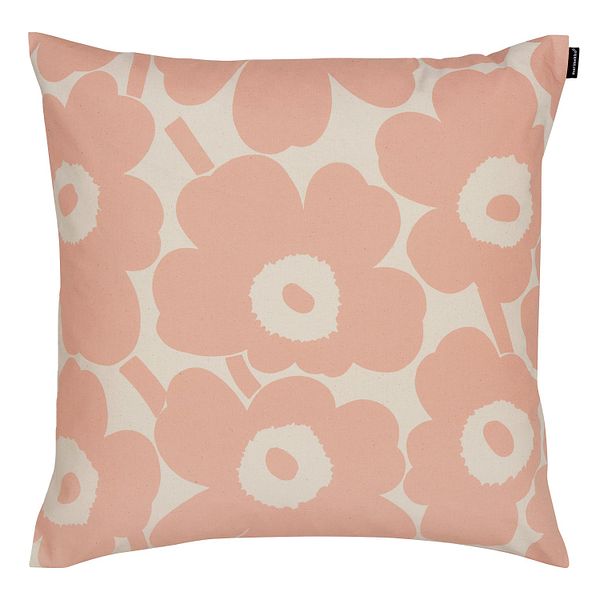 Pieni Unikko cushion cover, 50 x 50 cm, peach - cotton