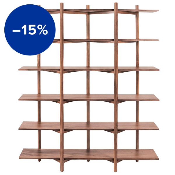 Zig Zag high shelf, walnut