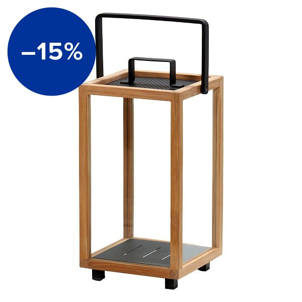 Lighthouse lantern, small, teak - lava grey
