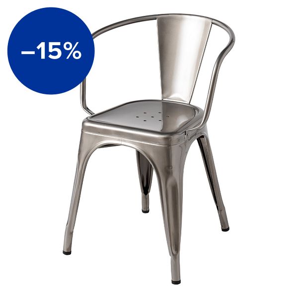 Chair A56, glossy steel