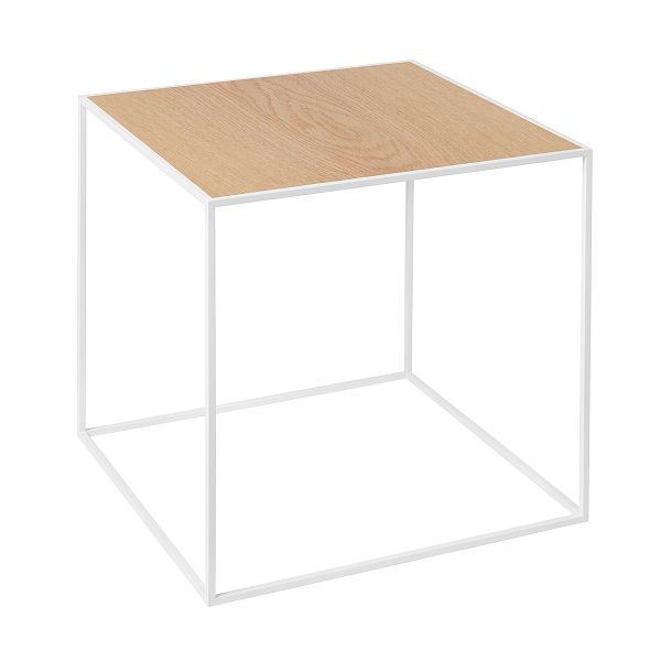 Twin 35 table white, oak/brass