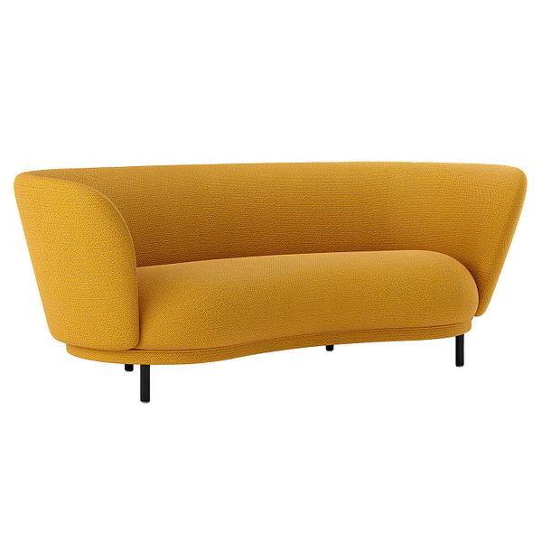 Dandy 2-seater sofa, black stained oak - Sahco Safire 0017