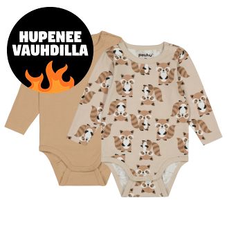 Vauvan bodyt 2 kpl/pkt Peuhu Happy Set pesukarhut