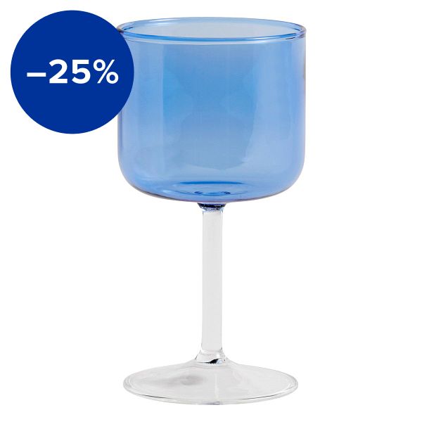 Tint wineglass, 2 pcs, blue - clear