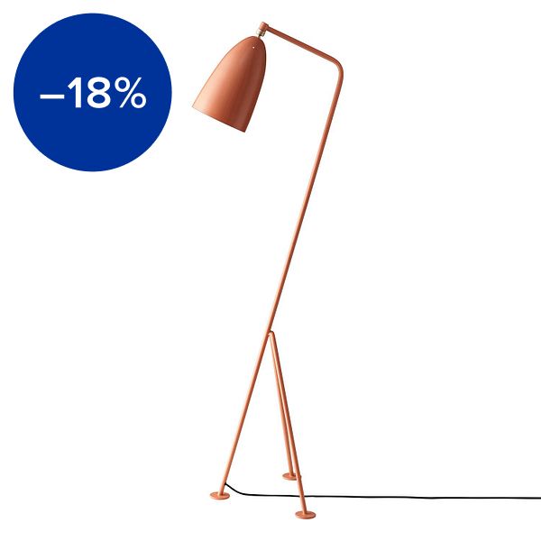 Gräshoppa floor lamp, vintage red