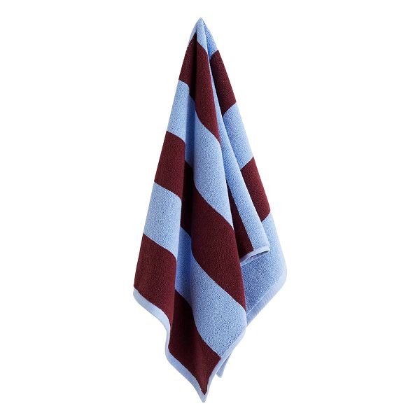 Frotté Stripe hand towel, bordeaux - sky blue