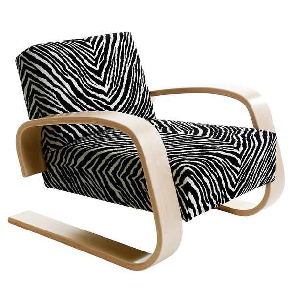 Aalto armchair 400 "Tank", birch - Zebra