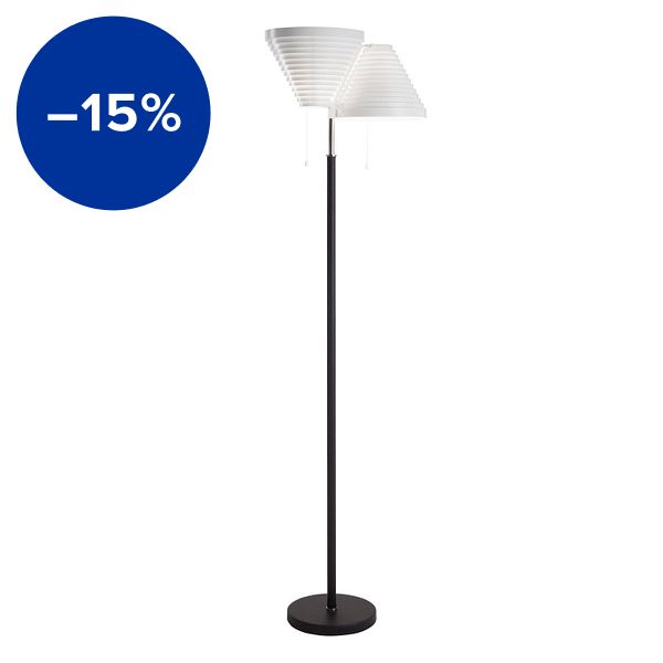 Aalto floor lamp A810, stainless steel