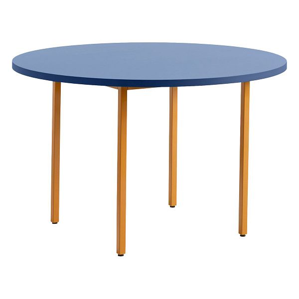 Two-Colour table, 120 cm, ochre - blue