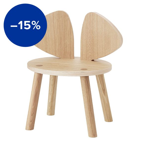 Mouse children's chair, lacquered oak