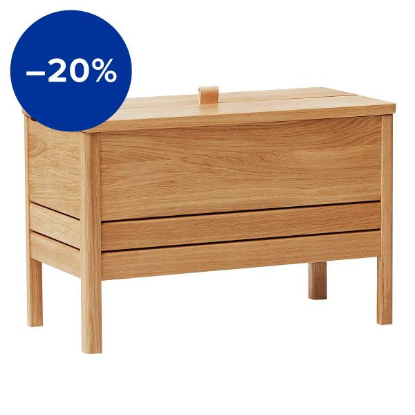 A Line storage bench, 68 cm, oak